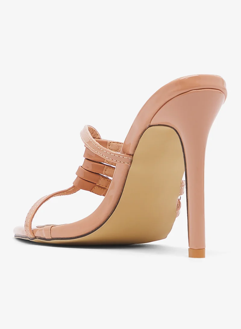 Ella Limited Edition Light Brown Diamonte Embellished High Heel Sandal for Women | Best Price UAE